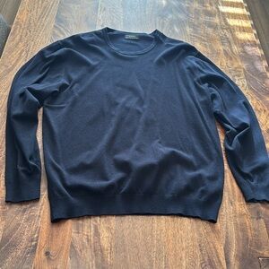 Used Zara Men's Dark Blue Crewneck Sweater